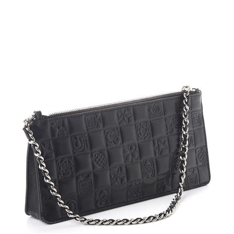 CHANEL Lambskin Precious Symbols Pochette Black